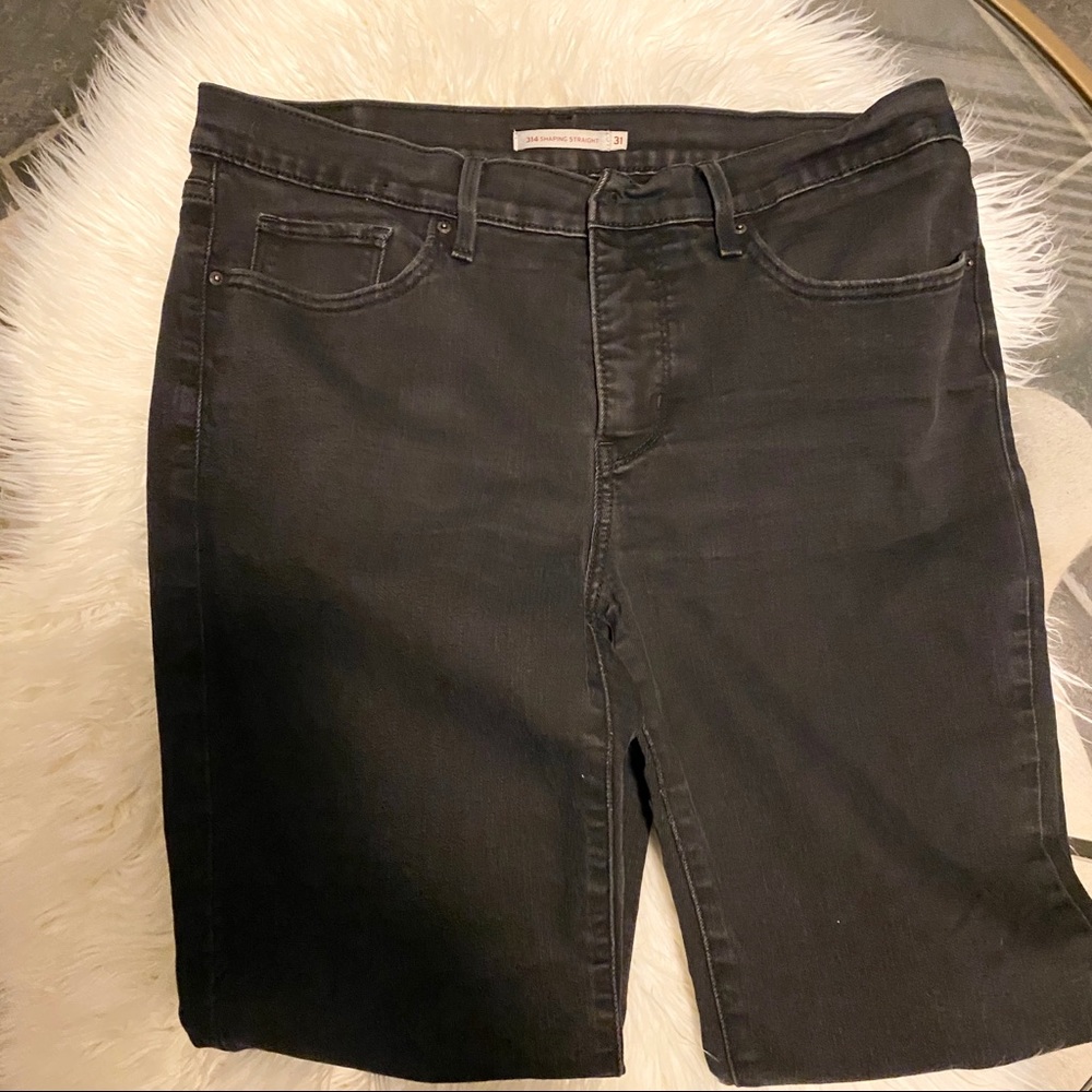 LEVIS black 314 Mid rise skinny Straight Jeans